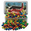 Large Silver Rectangle Tin w/ Plain & Peanut M& M' s